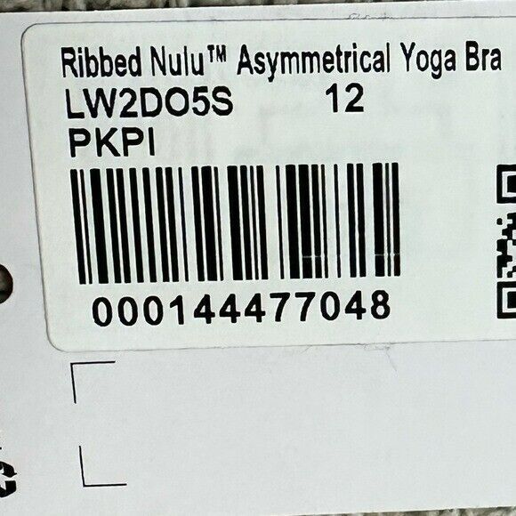 Lululemon Ribbed Asymmetrical Nulu Yoga Sports Bra Size 12 NWT $78 Pink Rare - Picture 4 of 9